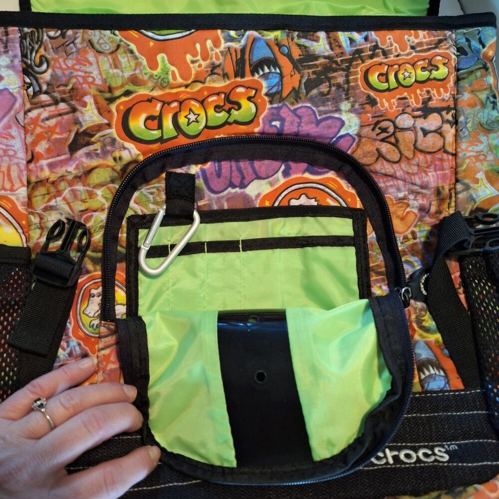 Colorful Crocs Messenger Laptop Bag W Graffiti Art Adjustable Strap Crossbody - Picture 7 of 16